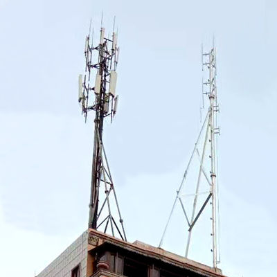 15m Galvanized Steel Rooftop Antenna Mast Hot Dip Galvanized