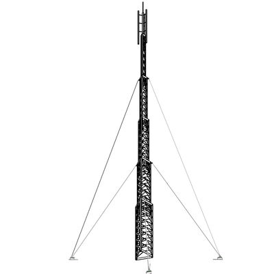 25m Guyed Wire Telescopic Antenna Tower Low Carbon Steel Q235