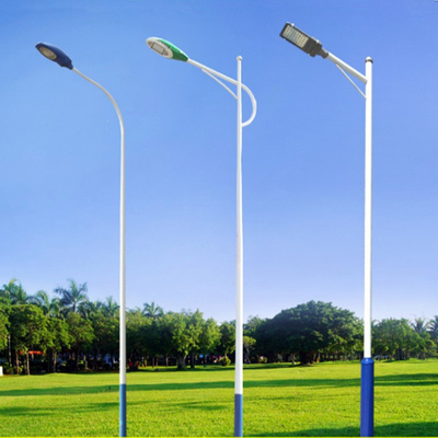 Custom Galvanized Steel Street Lighting Pole Anti Corrosion Finish